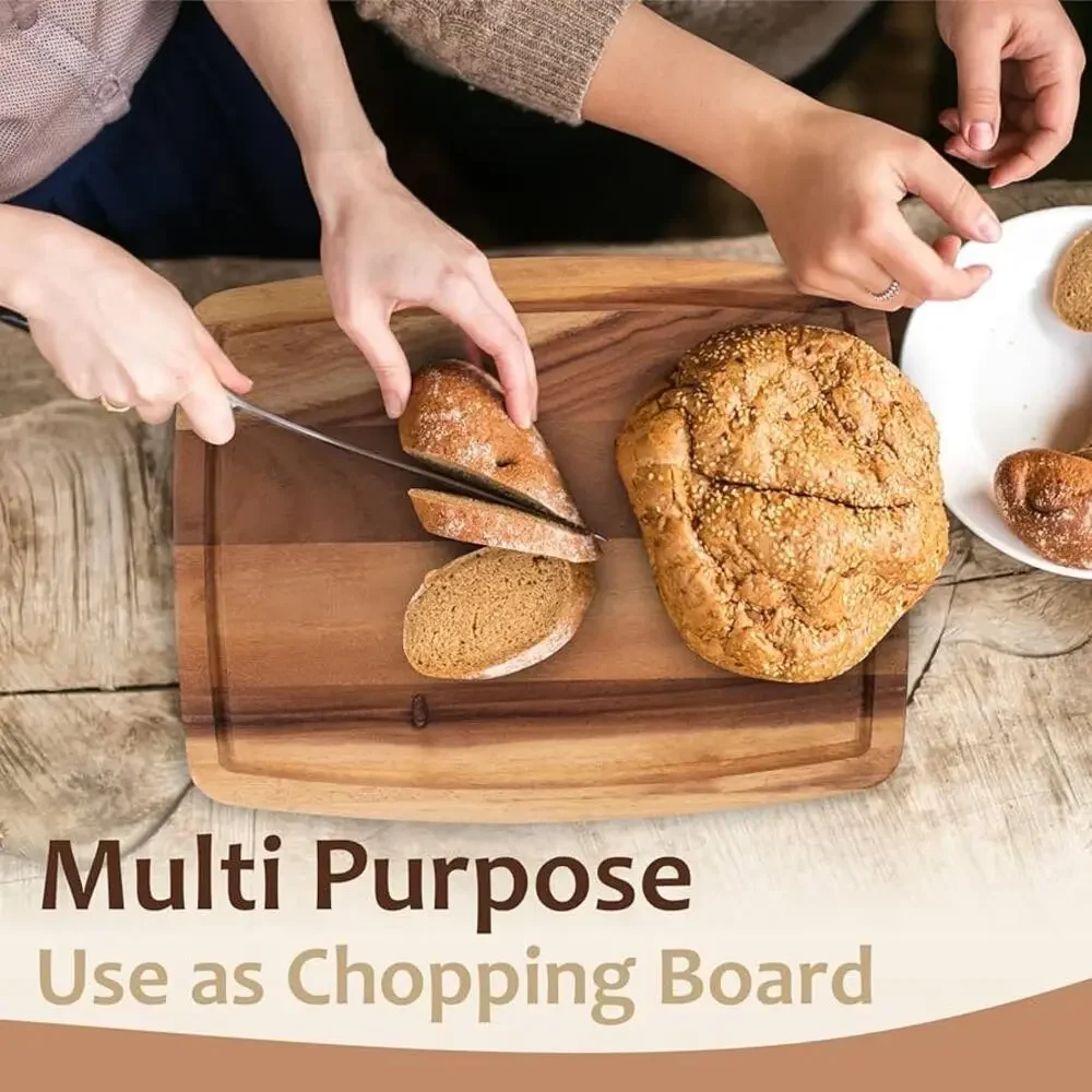 Walnut Cutting Board with Compartments 17x13x1.6 Inch, Walnut Wood